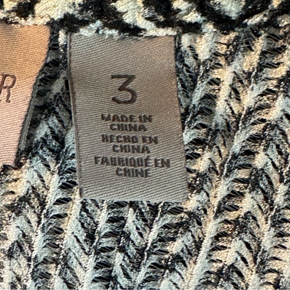 Chico’s EasyWear 3 (Reg 16) Brown/Black/White Lightweight Open Weave Cardigan - Picture 8 of 9